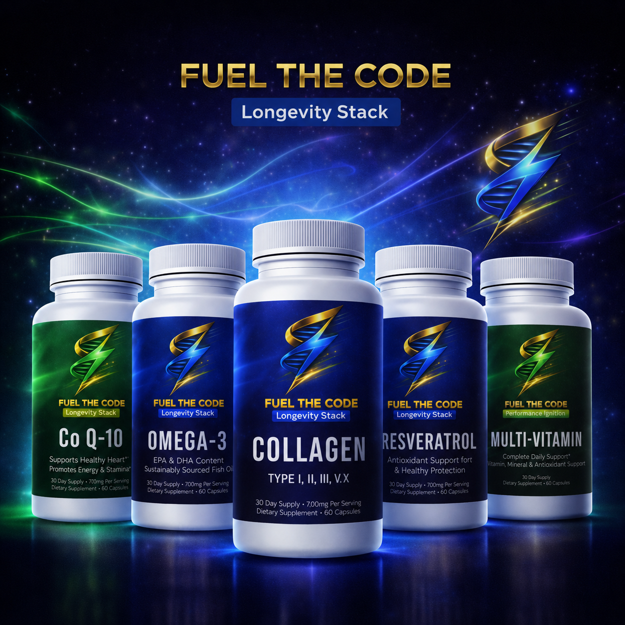 Longevity Stack (5 bottles total)