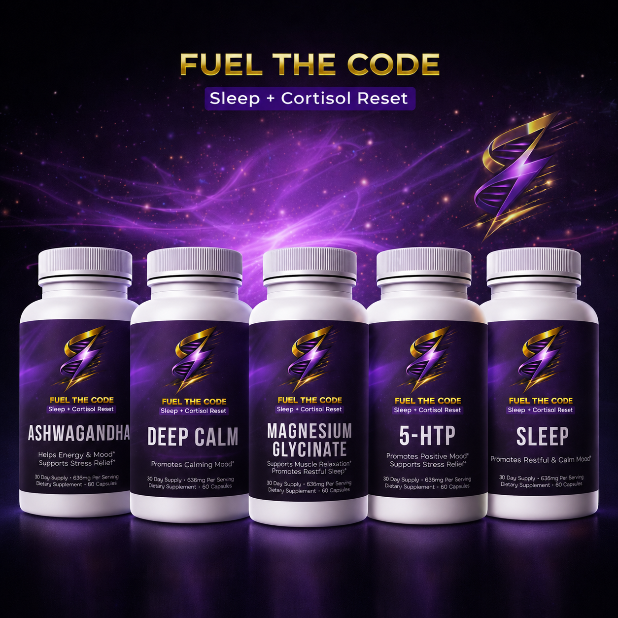 Sleep + Cortisol Reset Stack (5 bottles total)